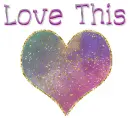 Love This, heart, glitter