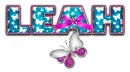 BLUE BUTTERFLY LEAH TEXT