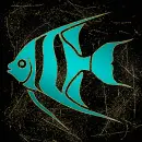 Angelfish teal gold