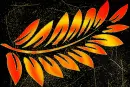fern leaves sunset swirl gold
