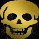 gold skull black
