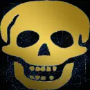 gold skull blue