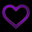 heart outline purple gold