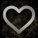 heart outline silver gold