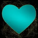 heart teal gold