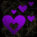 hearts 5x purple gold