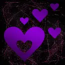 hearts 5x purple pink