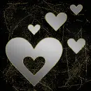 hearts 5x silver gold