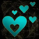 hearts 5x teal gold