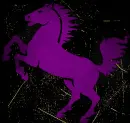 horse purple gold