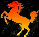 horse sunset gold