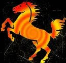 horse sunset swirl gold