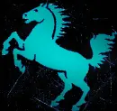 horse teal blue