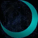 moon teal blue