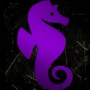 seahorse purple gold