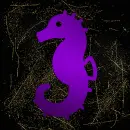 seahorse purple gold