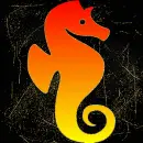 seahorse sunset gold