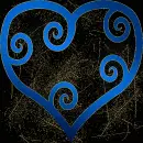 heart blue gold