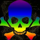 skull colorful gold