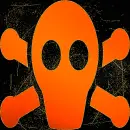 skull orange gold