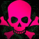 skull pink green