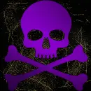 skull purple gold