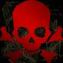 skull red gold