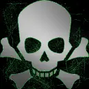 skull silver green