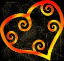 sunset heart gold