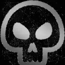 thriller skull silver black