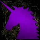 unicorn head purple gold