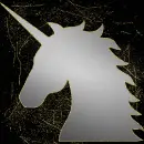 unicorn head silver gold