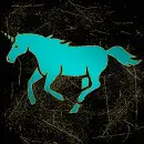 unicorn teal gold