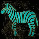 zebra teal gold