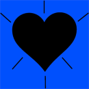 black heart blue