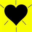 Black heart yellow