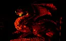 Red dragon breathing fire
