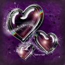 Black Rainbow Glass heart Tiles