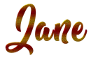 Red and gold name - Jane #7441
