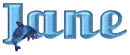 Blue name with dolphin - Jane