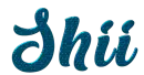 Teal text  name # 7431 - Shii