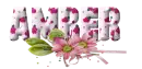Pink Flowers - Amber
