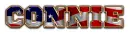 SPORTS WORLD DEFONT FLAG AMERICAN CONNIE TEXT
