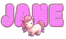 Polka dot name with pink pony