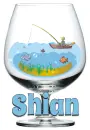 Shian's I Love FISHING, WINE GLASS, ANIMATED, FISH