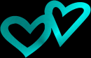 hearts teal