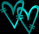 hearts teal