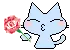blue cat - rose - kiss me