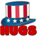HUGS, PATRIOTIC, HAT, INDEPENDENCE DAY