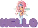 HELLO, FAIRY, CUTE, TEXT, GREETINGS